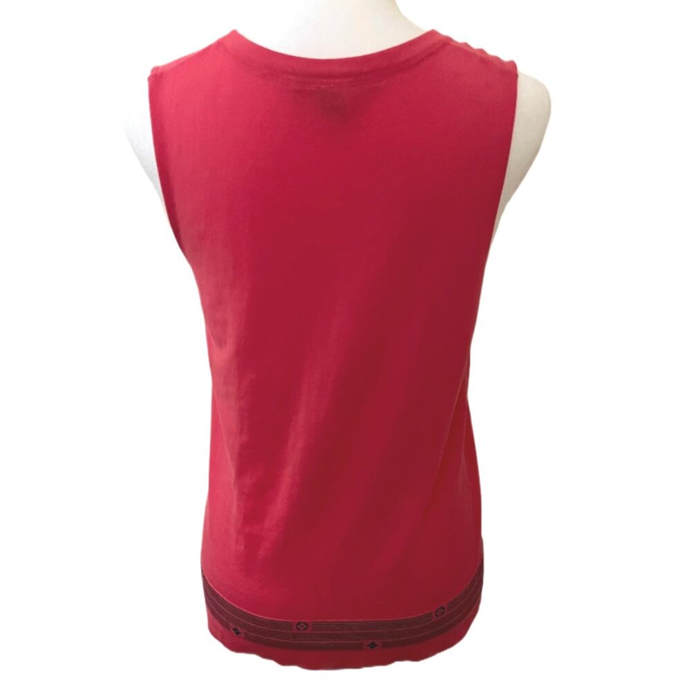 Red & Black Louis Vuitton Sleeveless Tank Top LV Text & Branding Border Size Med - Picture 5 of 10